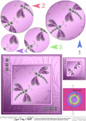 Diamante Dragonflies Circle Pyramage Topper