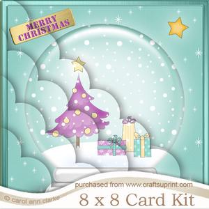 8 x 8 Xmas Tree Snowglobe Kit with Scalloped Corners