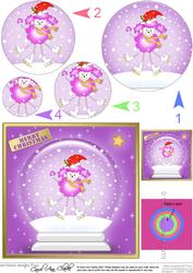 Cute Xmas Poodle Snowglobe Circle Pyramage Topper