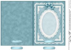 5 x 7 Pearls, Lace and Ribbon Plain Card Base