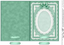 5 x 7 Pearls, Lace and Ribbon Plain Card Base