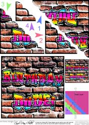 Birthday Dude!! Graffiti Scallop Corner Side Stacker Topper