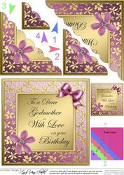 Floral Godmother Birthday Scallop Corner Side Stacker