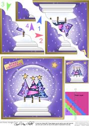 Funky Xmas Trees Snowglobe Scallop Corner Side Stacker