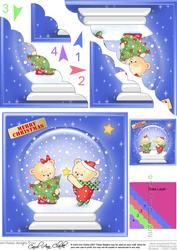 Robert and Rosie Xmas Snowglobe Scallop Corner Side Stacker