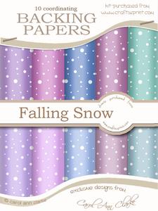 Falling Snow Xmas Snowglobe Matching Backing Paper Kit