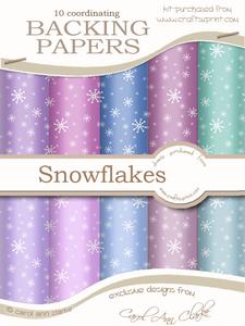 Snowflakes Xmas Snowglobe Matching Backing Paper Kit