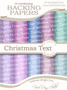 Christmas Text - Xmas Snowglobe Matching Backing Paper Kit