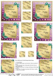 Elegant Christmas Greeting Twisted Pyramage Sheet
