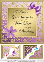 8 x 8 Floral Elegance Granddaughter Birthday Scallop Corner