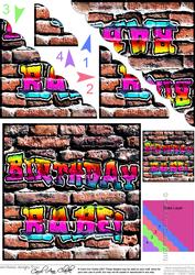 Birthday Babe!! Graffiti Scallop Corner Side Stacker Topper