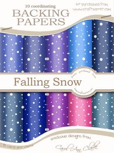Falling Snow Xmas Snowglobe Matching Backing Paper Kit