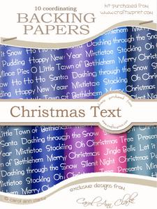 Christmas Text Xmas Snowglobe Matching Backing Paper Kit