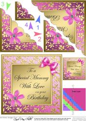 Floral Birthday Mummy Scalloped Corner Stacker