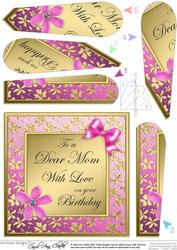 Floral Elegance Mom Birthday Fan Pyramage Topper
