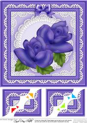 8 x 8 Just Roses Scalloped Corner Topper