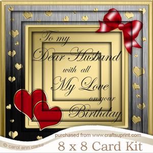 8 x 8 Husband Birthday Tunnel Card Kit