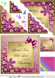 Floral Special Nan Birthday Scalloped Corner Stacker