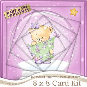 8 x 8 Baby's 1st Xmas Snowglobe Twisted Tunnel Card Kit