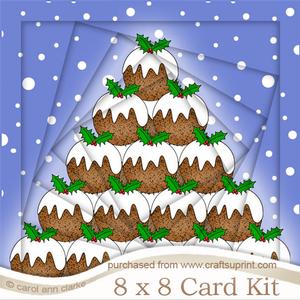 8 x 8 Christmas Pudding Tree Twisted Tunnel Card Kit