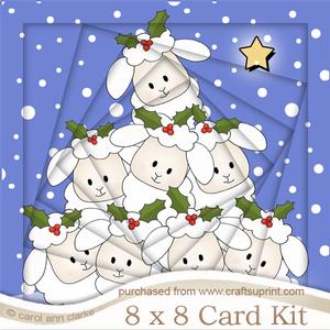 8 x 8 Merry Christmas to Ewe! Twisted Tunnel Card Kit
