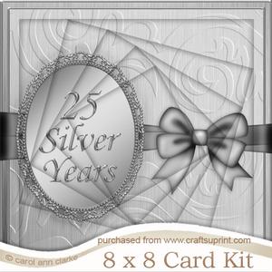 8 x 8 Silver Wedding Anniversary Twisted Tunnel Card Kit