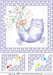 Cute Cat - 8 x 8 Scalloped Corner Topper 