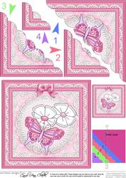 Fluttery Butterfly Scallop Corner Side Stacker Topper