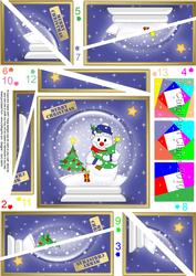 Cheeky Xmas Snowman Snowglobe Twisted Spiral Side Stacker