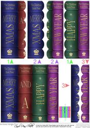 Merry Christmas Books Scallop Edge Side Stacker