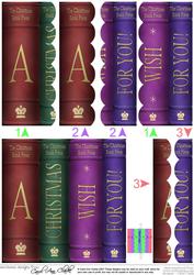 Merry Christmas Books Scallop Edge Side Stacker