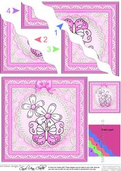 Fluttery Butterfly Wavy Corner Side Stacker Topper