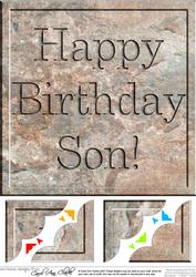 8 x 8 Birthday Son Set in Stone Scalloped Corner Topper