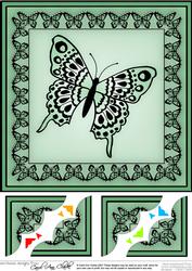 8 x 8 Big Butterfly Scalloped Corner Topper