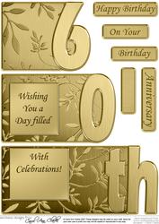 60th Elegant Metallic Book Sheet