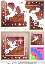 Xmas Dove Quick Card with Shell Edged Corner Side Stacker