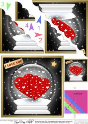 Love Globe Scallop Corner Side Stacker Topper
