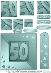 50th Metallic Age Quick Card with Twisted Pyramage