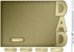 5 x 7 Elegant Metallic Dad Shaped Card
