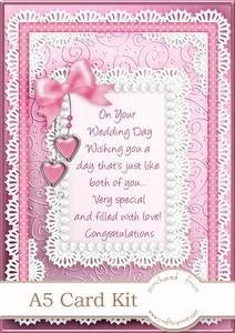 A5 Greeting Lace and Pearls Wedding Day 3D Decoupage Kit