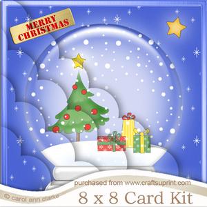 8 x 8 Xmas Tree Snowglobe Scalloped Corner Kit