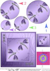 Diamante Dragonflies Circle Pyramage Topper