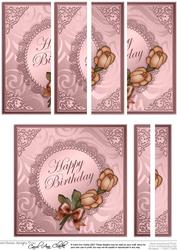 Roses and Metallic Lace Quick Card with Side Stacker