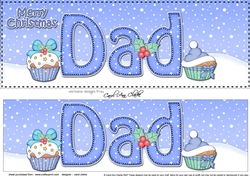 Large DL Merry Christmas DAD 3D decoupage with Cupcakes