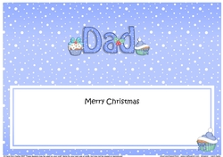 Large DL Merry Christmas DAD insert with Cupcakes