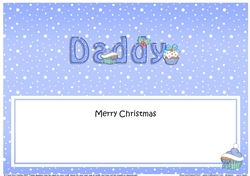 Large DL Merry Christmas DADDY insert with Cupcakes