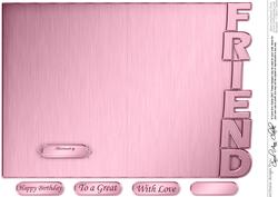5 x 7 Elegant Metallic Friend Shaped Card