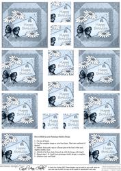 Daisies on Metallic Lace Pyramage Sheet