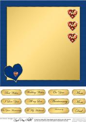 Elegant Hearts Matching 8 x 8 Insert Panel and Greetings