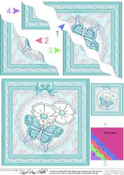 Fluttery Butterfly Wavy Corner Side Stacker Topper